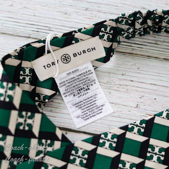 Coach Green and Black Patterned Headband main image 6